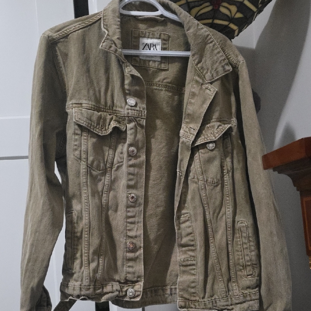Zara Women's Khaki Denim Jacket